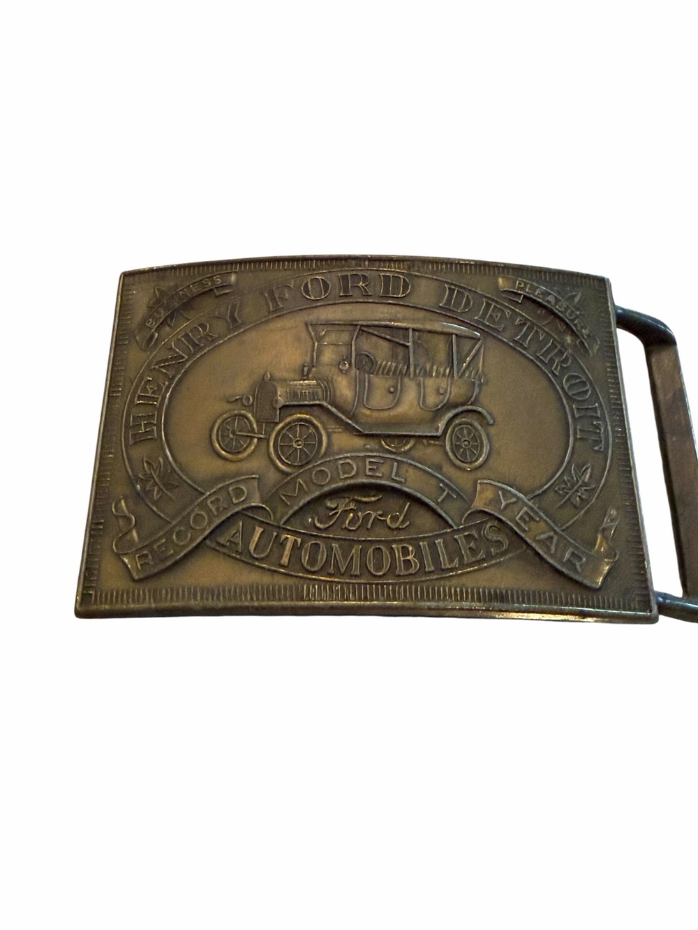 Vintage Henry Ford Model T Belt Buckle Brass Finished Commemorative Classic Car